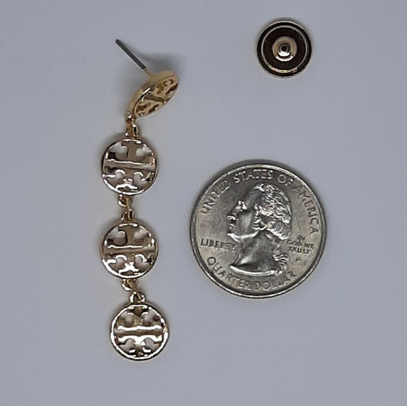 Tory Burch Gold Charm Drop Earrings - Picture 3 of 4